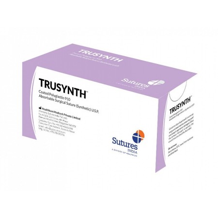Sutura ass. trusynth calibro 4/0, curva 1/2, ago 19 mm - 75 cm - viola - conf. 12 pz.