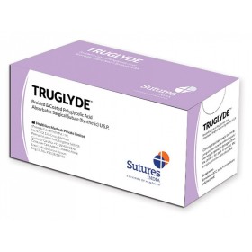 Suture ass. truglyde calibre 3/0, courbe 3/8, aiguille 19 mm - 70 cm - violet - pack. 12 pièces