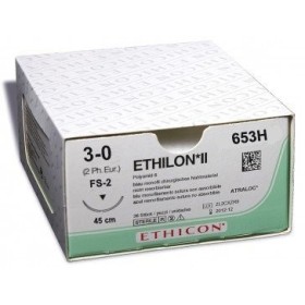 Ethicon ethilon 653h non-absorbable suture with 19mm 3/8 needle usp 3/0 black - 1 pc.