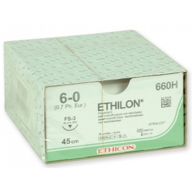 Nem felszívódó varrat ethicon ethilon 660h tűvel 3/8 16mm usp 6/0 fekete - 1 db.