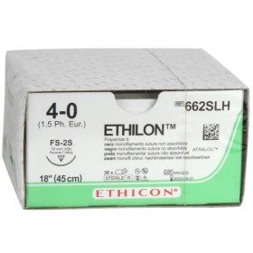 Ethicon ethilon 662slh icke-absorberbar sutur med 3/8" 19 mm usp 4/0 svart nål - 1-pack suturtråd