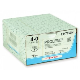 Sutură neabsorbabilă ethicon prolene eh7150h monofilament cu ac 3/8 19mm usp 4/0 albastru - 1 buc.