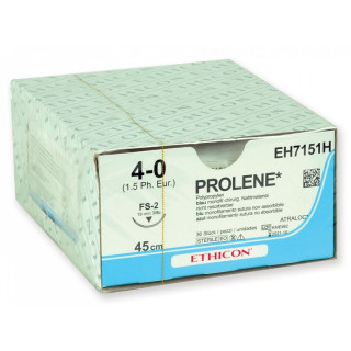Nevpojni šiv ethicon prolene eh7151h monofilament z iglo 3/8 19 mm usp 4/0 modra - 1 kos.