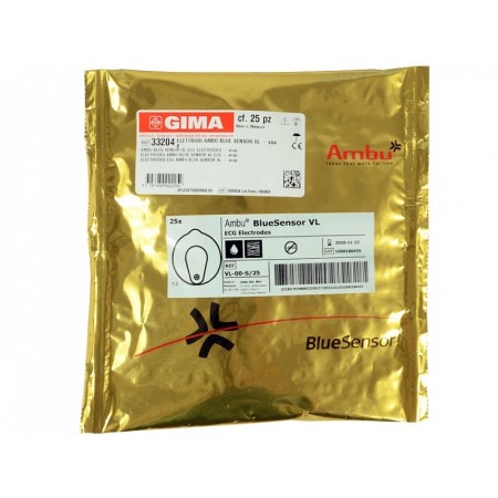 Elettrodi ecg ambu blue sensor vl a bottone 72×68 mm, gel liquido - conf. 25 pz.
