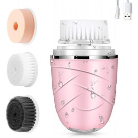 Brosse nettoyante visage 3 en 1 rose