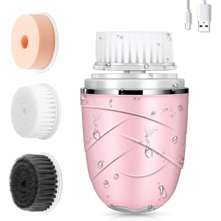 Spazzola per la pulizia del viso 3 in 1 rosa