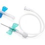 Aghi butterfly di sicurezza verde fly-safe dehp free 21g luer lock con tubo 30 cm - 100 pz.