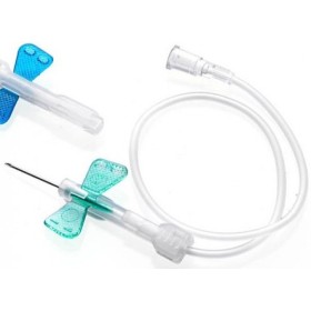 Aiguilles papillon de sécurité vert fly-safe dehp free 21g luer lock avec tube 30 cm - 100 pcs.