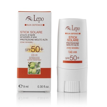 Lepo stick solare spf 50+ al burro di karitè ed estratto di aloe 9 ml