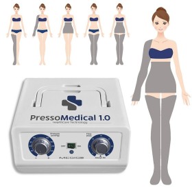 Presoterapie medicală atedimedical 1.0 pentru uz profesional și acasă cu 2 jambiere, trusa slim body și 1 brățară