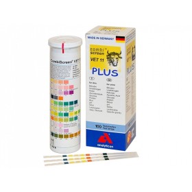 Bandelettes urinaires vétérinaires - 11 paramètres - pack. 100 pièces.