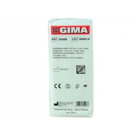 Compressa garza 7,5x7,5cm cotone - 10 pacchi da 100 - 1000 pz. (10 conf. da 100 pz.)