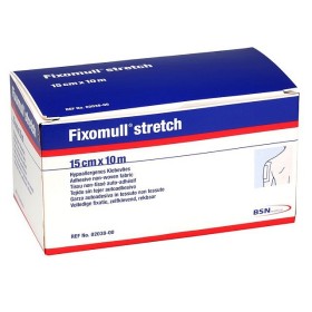Leukoplast fixomull stretch 10 mx 15 cm miękka i rozciągliwa gaza samoprzylepna
