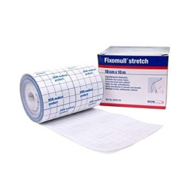 Leukoplast fixomull stretch 10 mx 10 cm mehka in raztegljiva samolepilna gaza