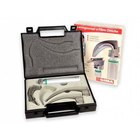 Set laringo "gima green" f.o. led 3 lame mc-int 2-3-4 - 3,5v