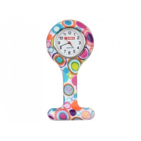 Reloj de enfermería - redondo - patrón de burbujas
