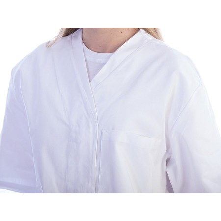 Casacca con bottoni-cotone/pol.-donna s bianca