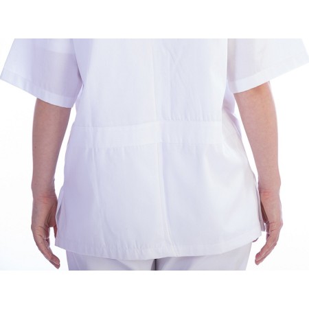 Casacca con bottoni-cotone/pol.-donna s bianca
