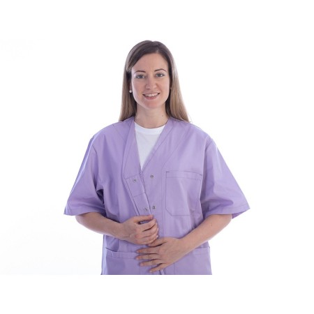 Casacca con bottoni-cotone/pol.-donna m viola
