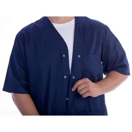 Casacca con bottoni-cotone/pol.-unisex xl blu