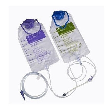Deflussore con doppia sacca integrata da 1.000 ml per soluzione nutritiva e di lavaggio - 30 pezzi per kangaroo