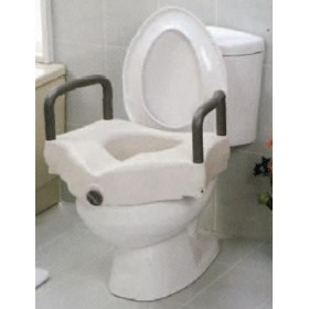 Rialzo wc mediland 11,4 cm con dispositivo di fissaggio e braccioli fissi