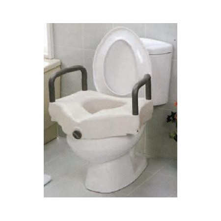 Rialzo wc mediland 11,4 cm con dispositivo di fissaggio e braccioli fissi