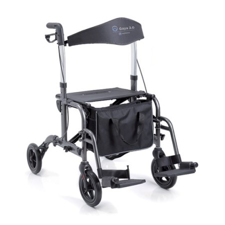 Rollator pieghevole in alluminio verniciato regolabile in altezza, gaya 2.0