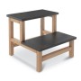 Predellino in legno a 2 gradini cm40xp:41,5xh:36 cm per lettini medici