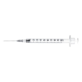 Seringă de insulină cu ac introdus 27g - 1 ml - pachet cu 100 buc.