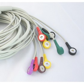 Cavo paziente 10 fili iec con bottone per ecg cardioline 100s, 100l e 200l