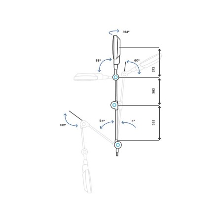 Lampada led alfa-fix - su carrello, con batteria