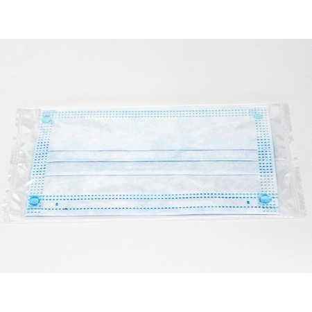 Gisafe mascherina chirurgica filtrante 98% 3 veli tipo iir con elastici - adulti - azzurra - imbustata singolarmente - scatola -