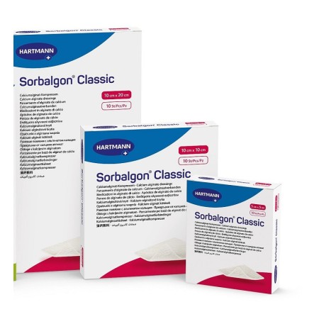 Medicazione sterile in alginato di calcio sorbalgon 10 cm x 10 cm - 10 pz.