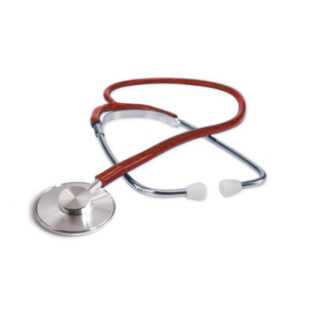 Fonendoscopio con testa in alluminio - rosso