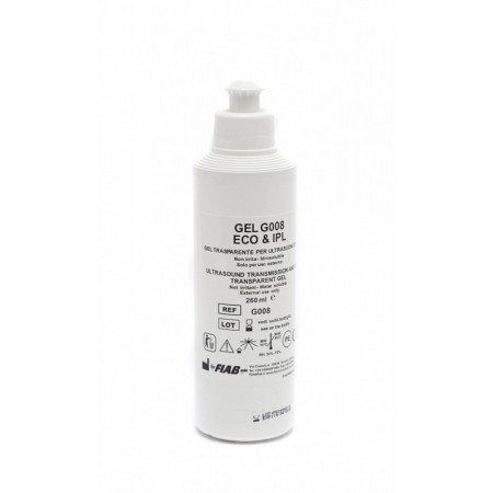 Gel trasparente per ultrasuoni e luce pulsata g008 - bottiglia da 260 ml