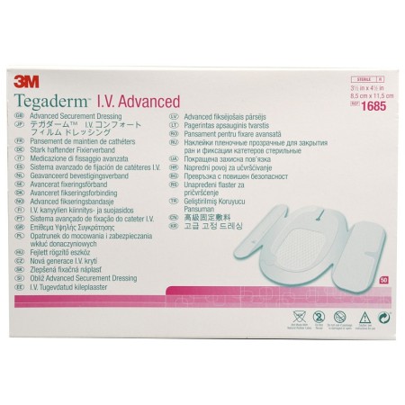 Tegaderm 3m 1685 i.v. advanced 8,5x11,5 cm per linee centrali - conf. 50 pz.
