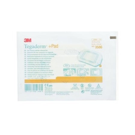 3m tegaderm + pad - medicazione sterile trasparente 9x10 cm con tampone, 3586 - conf. 25 pz.