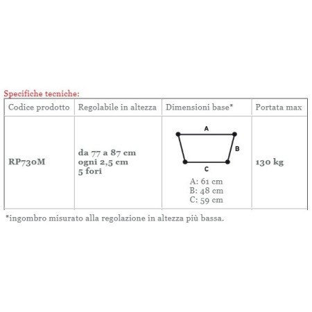 Deambulatore pieghevole con 4 puntali m