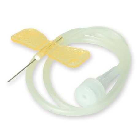Aghi butterfly colore arancio fly-set 25g luer lock con tubo 30 cm - 100 pz.
