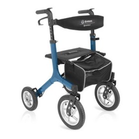 Rollator składany ermes (jasnoniebieski) z aluminium z 4 kółkami pneumatycznymi