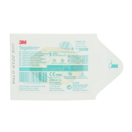 Tegaderm, medicazione in pellicola trasparente con sistema di applicazione a cornice 1622w, 4,4x4x4 cm, 100 pezzi