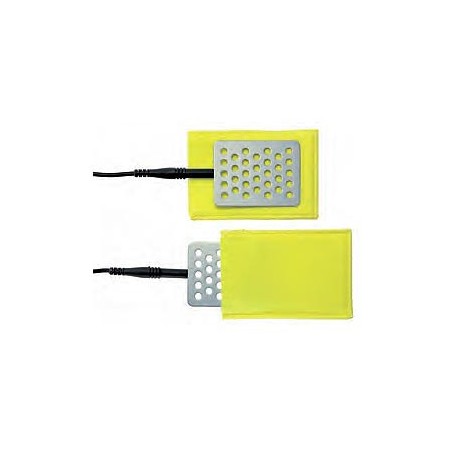 Coppia di elettrodi a piastra 8 x 6 cm con busta porta piastra e cavo per swisto 3