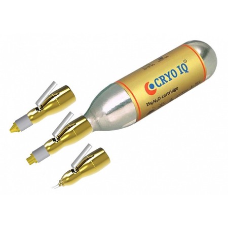 Kit dispositivi cryo derm iq spray(1-6mm) + contatto 3mm + 5 mm - 25g di gas n2o - valvola comando - punta in vetro fissa