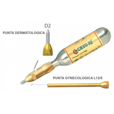 Dispositivo cryo iq pro - ginecologico -1 punta ginecologica + 1 punta dermatologica - gas 25 g