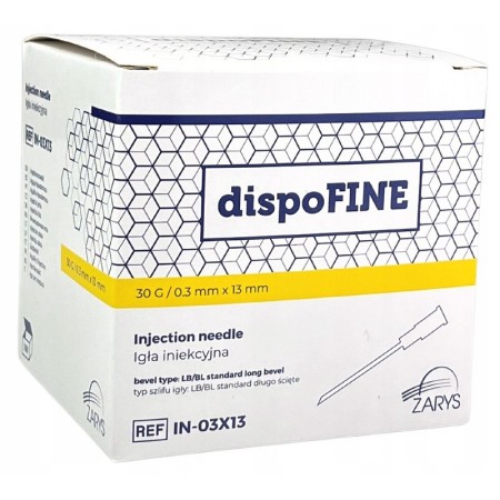 Aghi ipodermici 30g sterili dispofine 0.3 x 13 mm giallo chiaro - 100 pz.
