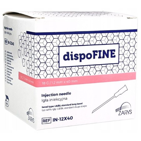 Aghi ipodermici 18g sterili dispofine 1.2 x 40 mm rosa - 100 pz.