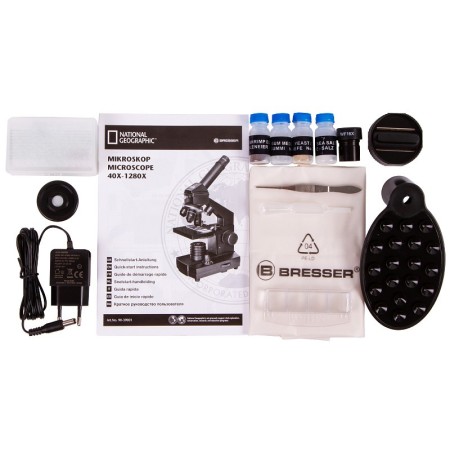 Microscopio bresser national geographic 40–1280x con supporto per smartphone
