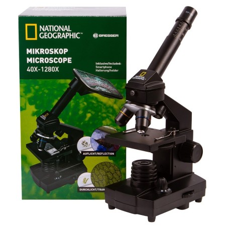Microscopio bresser national geographic 40–1280x con supporto per smartphone