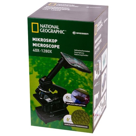 Microscopio bresser national geographic 40–1280x con supporto per smartphone